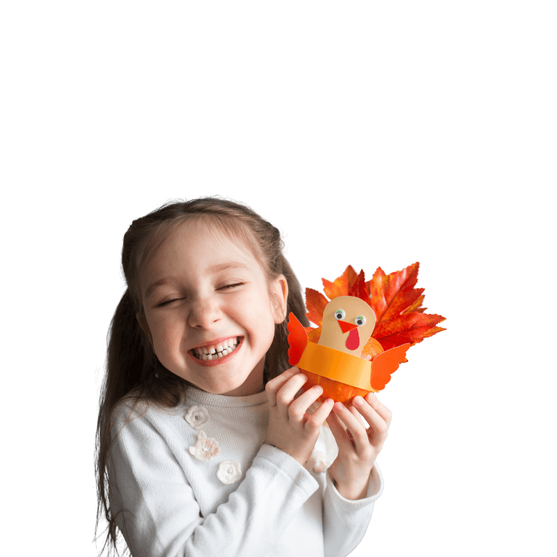 happy girl turkey craft